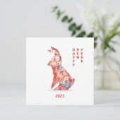 Rode Konijn Kaart (Staand voorkant)