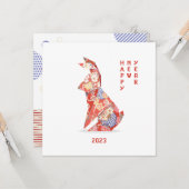 Rode Konijn Kaart (Voorkant / Achterkant in situ)