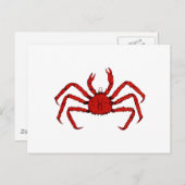 Rode koning krab (kleurenafbeelding) briefkaart (Voorkant / Achterkant)