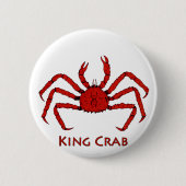 Rode koning krab (kleurenafbeelding) ronde button 5,7 cm (Voorkant)