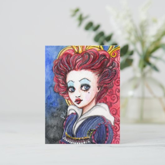 rode koningin briefkaart (Staand voorkant)