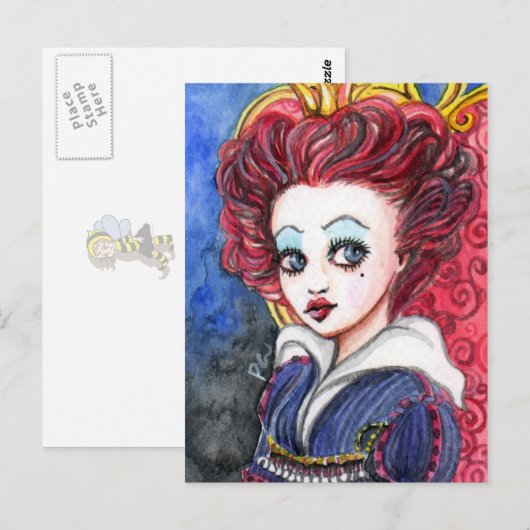 rode koningin briefkaart (Voorkant / Achterkant)