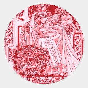 Rode Koningin Corbie Ronde Sticker