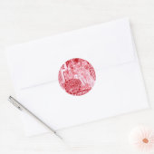 Rode Koningin Corbie Ronde Sticker (Envelop)