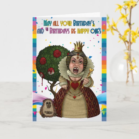 Rode Koningin, de Kaart van de Verjaardag van het (Gele Bloem)