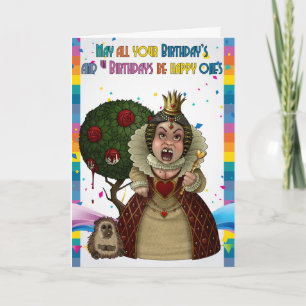 Rode Koningin, de Kaart van de Verjaardag van het