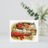 Rode koningin en witte koning in het vuur briefkaart (Staand voorkant)