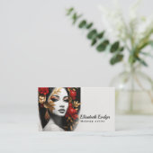 Rode koningin in een vergulde tuin t686 visitekaartje (Staand voorkant)