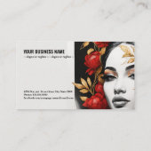 Rode koningin in een vergulde tuin t686 visitekaartje (Achterkant)