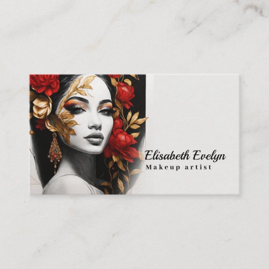 Rode koningin in een vergulde tuin t686 visitekaartje (Voorkant)