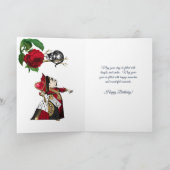 Rode Koningin Kat Roos Verjaardag Kaart (Binnen)