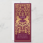 Rode Koninklijke Leeuw Middeleeuws Goud Bruiloft S Kaart (Voorkant)