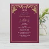 Rode Koninklijke Leeuw Middeleeuws Zwaard Wedding  Programmakaart (Staand voorkant)