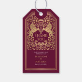 Rode Koninklijke Leeuw Middeleeuwse Zwaard bruilof Cadeaulabel (Voorkant)