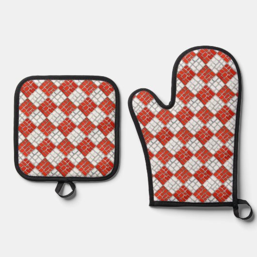 RODE KONTROLE GERUIT Ovenwant & Pannenlap Set (Voorkant)