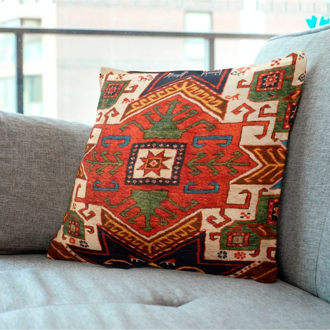 Rode Konya Centraal-Anatolische Kilim tapijt verbr Kussen (Creator heeft geüpload)