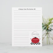 Rode kookpot uit de keuken van... Briefhoofd (Staand voorkant)