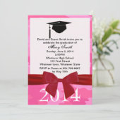 Rode koolstof en roze Afstuderen van Camouflage Kaart (Staand voorkant)