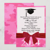 Rode koolstof en roze Afstuderen van Camouflage Kaart (Voorkant / Achterkant)