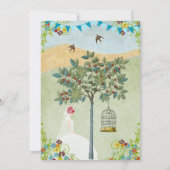 Rode kop Vrijgezellenfeest Birdcage Bunting Invite Kaart (Achterkant)