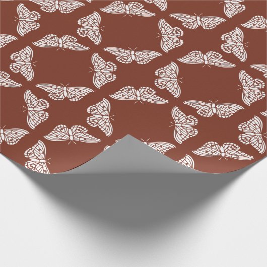 Rode koperen Kunsten en ambachtelijke vlinders Cadeaupapier (Hoek)