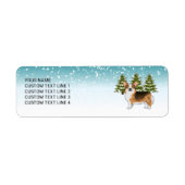 Rode koppen Tri Pembroke Corgi Winter Kerstmis Etiket (Voorkant)