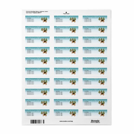 Rode koppen Tri Pembroke Corgi Winter Kerstmis Etiket (Full Sheet)