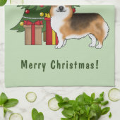 Rode koppen Tri Pembroke Welsh Corgi kerstboom Theedoek (Gevouwen)