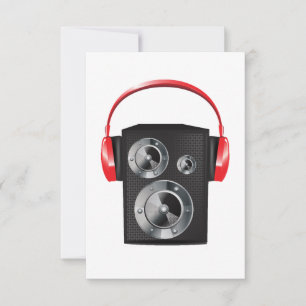Rode Koptelefoon Luidspreker Grafische Muziek Audi Kaart