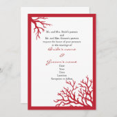 Rode koraal formele uitnodiging (Voorkant / Achterkant)