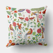 Rode koraal Limoen Roze Lila vogelpatroon Kussen (Achterkant)