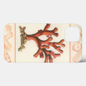Rode koraal met conch schelp rand Case-Mate iPhone case (Achterkant (horizontaal))