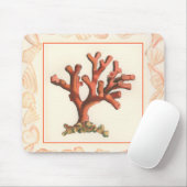 Rode koraal met de Grens van Shell van de Zeggen Muismat (Met muis)