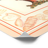 Rode koraal met de Grens van Shell van de Zeggen Poster (Hoek)