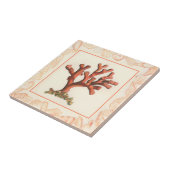 Rode koraal met de Grens van Shell van de Zeggen Tegeltje (Zijkant)