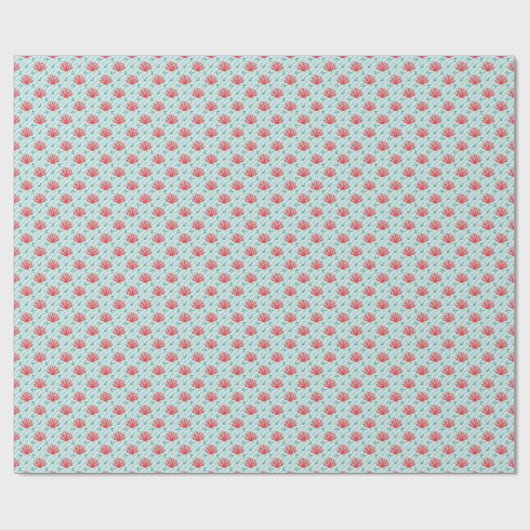 Rode koraal patroon cadeaupapier (Vlak)