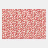 Rode koraal patroon inpakpapier vel (Voorkant 2)