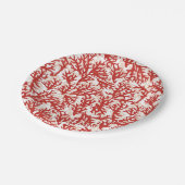 Rode koraal patroon papieren bordje (Gekanteld)