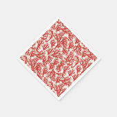 Rode koraal patroon servet (Hoek)