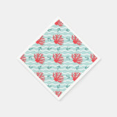 Rode koraal patroon servet (Hoek)