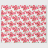 Rode koraal roze bougainvillea waterverf patterned cadeaupapier (Vlak)