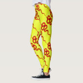 Rode koraal slangen geel leggings (Links)