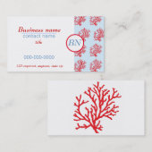 Rode koraal Visitekaartje (Voorkant / Achterkant)