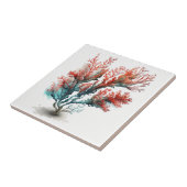 Rode koraal, Waterverf, keramische Tegel Tegeltje (Zijkant)