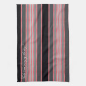 Rode koraal zwart en grijze keukenhanddoeken (Verticaal)