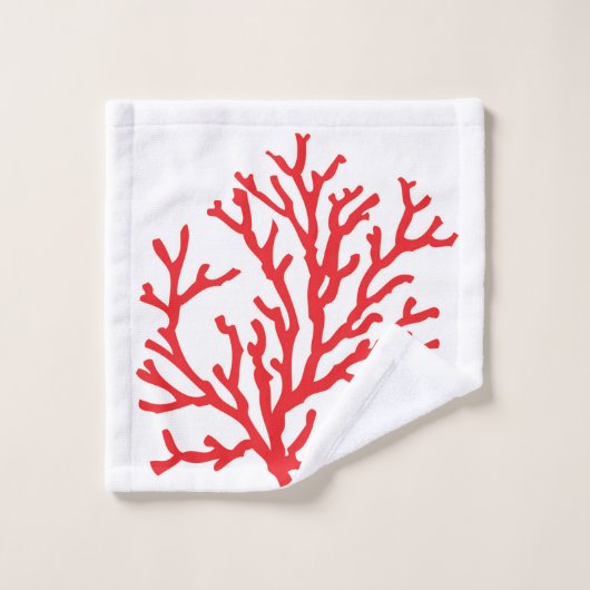 Rode koraalhanddoekset bad handdoek (Wasdoekje)