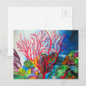 Rode koraalrif oceaankunst briefkaart (Voorkant / Achterkant)