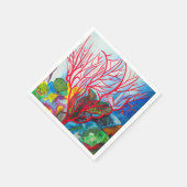 Rode koraalrif oceaankunst servet (Hoek)