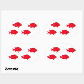 Rode koraalrif vis ovale sticker (Vel)