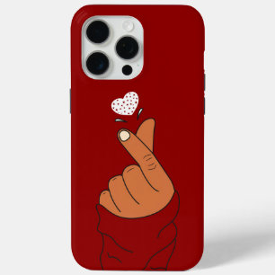 Rode Koreaanse vinger liefde hart hand teken warme iPhone 15 Pro Max Hoesje